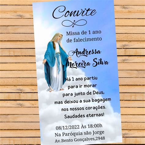 Convite para Missa de um ano .